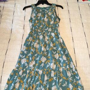 Yellow and White Floral Dress